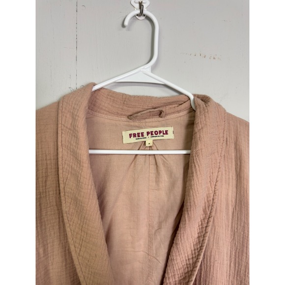 Free People Weekend Dolman Blazer 100% Muslin Cotton Boho Casual Office Sz Med - Picture 4 of 7